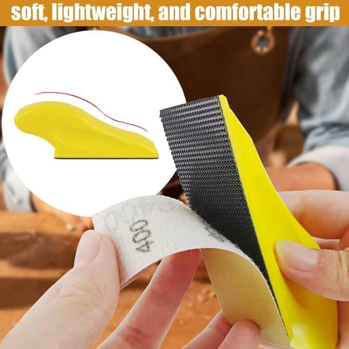 Mini Sander Kit of Detail Hand Sanding Tools and 50 PCS 80/120/180/240/400 Grit Wet Dry Sandpaper Assortment Pack for Wood Furniture, Small DIY Projects and Crafts Polishing