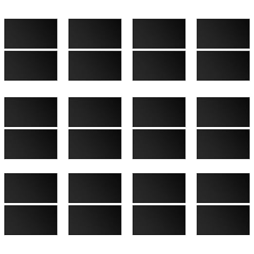Laser Engraving Blank ABS Double Color Plastic Sheet, 11.8x6.49x0.05 inch Materials Double Color Plastic Sheet for Interior Signs, Badges, DIY Carving Pack of 12 (Black)