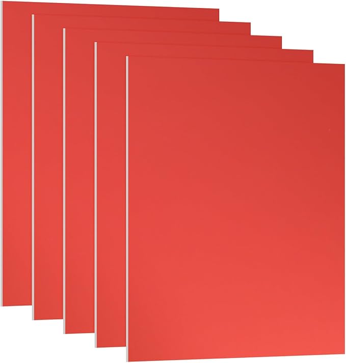 PATIKIL 7x5x1/32inch Anodized Aluminum Sheet, 5Pcs Metal Rectangle Aluminum Plate 0.8mm Thick Engraving Blanks for Laser Engraving DIY Decorative Crafting Home Decoration, Red