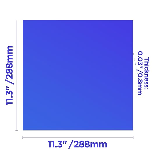Anodized Aluminum Sheet Metal 11.3 x 11.3 x 1/32 Inch Metal Plates Engraving Blanks for CNC Laser Engraving DIY Card, 0.8MM Thin Decorative Aluminum Sheets for Crafting (Blue 2)