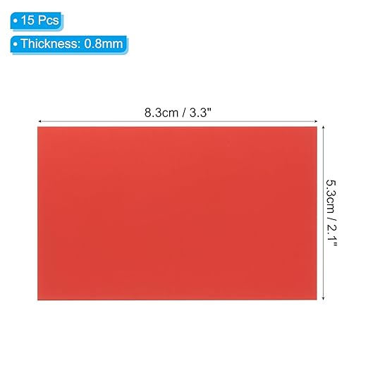 PATIKIL 2.1x3.3 Inch Anodized Aluminum Sheet Metal, 15Pcs Laser Plates Engraving Blanks 0.5MM Thin Rectangle for Crafting DIY House Laser Engraving, Red