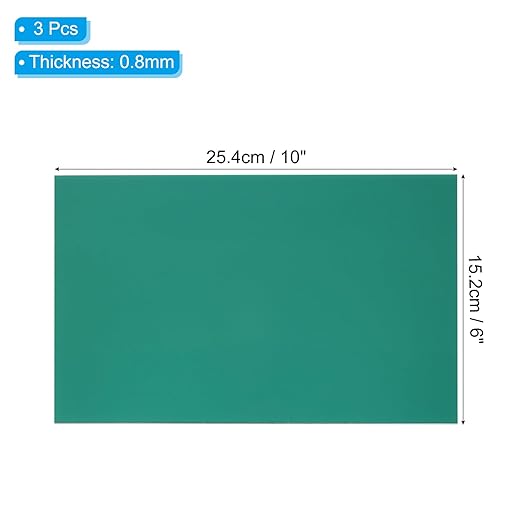 PATIKIL 6x10 Inch Anodized Aluminum Sheet Metal, 3Pcs Laser Plates Engraving Blanks 0.5MM Thin Rectangle for Crafting DIY House Laser Engraving, Green