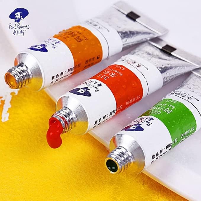 Paul Rubens Watercolor Paint, 36 Vibrant Colors Rich Pigments for Watercolor Painters, Students, Beginners, Hobbyist, Ideal for Many Watercolor Applications (5ml Each Tube)