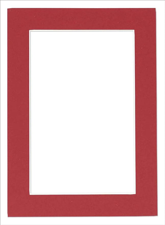6x8 Mat for 8x10 Frame - Precut Mat Board Acid-Free Deep Red 6x8 Photo Matte Made to Fit a 8x10 Picture Frame, Premium Matboard for Family Photos, Show Kits, Art, Picture Framing, Pack of 1 Mat