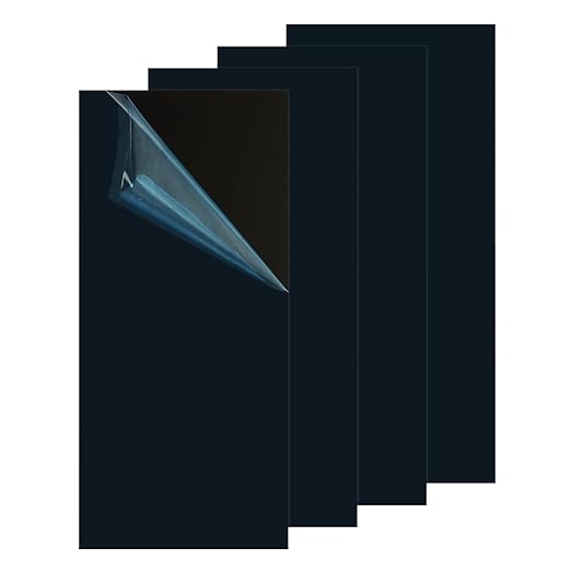 4 Pack Black Anodized Aluminum Sheet 6 x 12 x 1/25 Inch, 5052 Aluminum Sheet, 1mm Thickness Aluminum Plate Covered with Protective Film for Industry Crafting