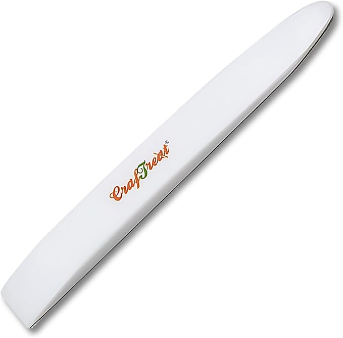 CrafTreat Teflon Bone Folder and Scoring Tool - Lifter - Paper Scorer for Paper Crafting, Origami, Bookbinding, Scrapbooking - Leather Burnishing Tool -Smooth, Non Stick,Ergonomic Craft Tool