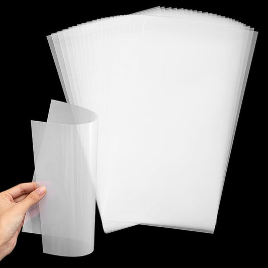 Frienda 24 Sheets Blank Stencil Plastic Making Sheet Milky Translucent Pet Template Stencil Material for DIY Crafts Gift(6 Mil, 12 x 24 Inch)