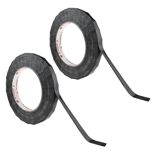 HAHIYO Black 0.5Inch Wide Floral Tape Waterproof Florist Tape Flower Wrap Adhesive Waterproof Decorative Tape for Bouquet Stem Wrapping Flower Arranging and Floral Craft, 2Rolls 200Feet/66Yard Total