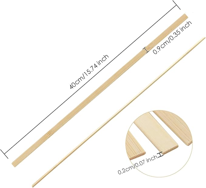 Pllieay 30 Pieces Bamboo Sticks Wooden Craft Sticks Extra Long Sticks for Crafting (15.7 Inches Length × 3/8 Inches Width)
