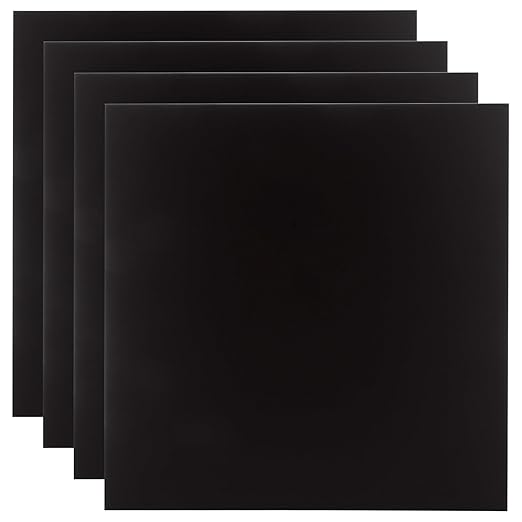 4PCS 12 x 12 x 1/32 (0.04”) Inch Anodized Aluminum Sheet, Black Aluminum Engraving Blanks, 0.8MM Thin Metal Plates for Laser Engraving, Crafting, DIY, House Decoration