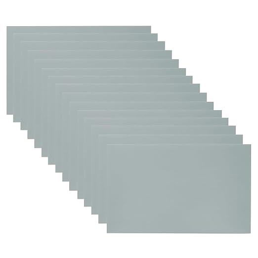 PATIKIL 5x8 Inch Anodized Aluminum Sheet Metal, 15Pcs Laser Plates Engraving Blanks 0.5MM Thin Rectangle for Crafting DIY House Laser Engraving, Gray