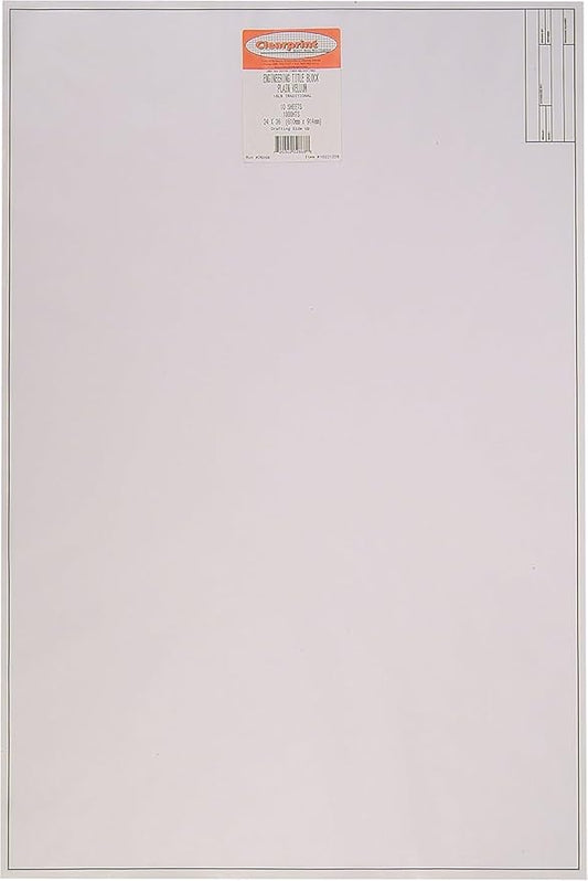 Clearprint 24" x 36" 1000H Design Vellum Sheets with Engineer Title Block, 16 lb., 100% Cotton, 10 Sheets Per Pack, 1 Each