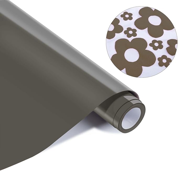 HTVRONT Puff Vinyl Heat Transfer -10" x 6ft Coffee 3D Puff Heat Transfer Vinyl for T-Shirt- Puff Htv Vinyl for Compatible with Cricut Cutting Machine-Easy Cut/Weed