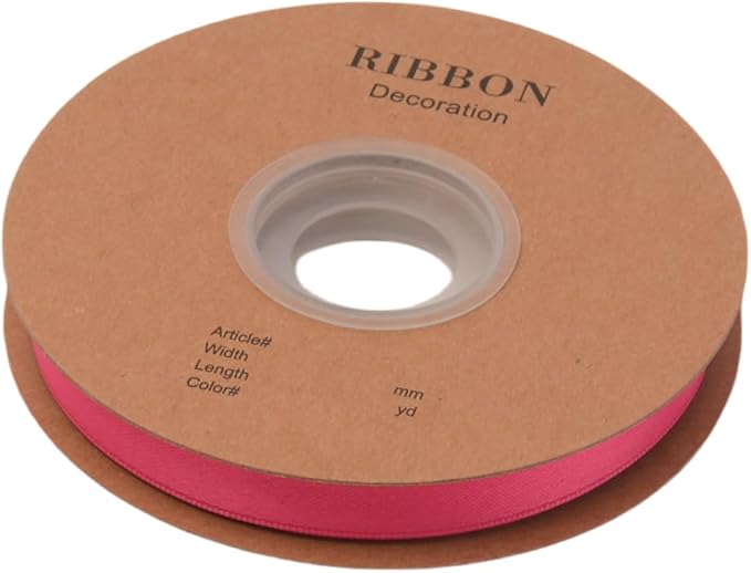 Double Side Satin Ribbon, Continuous 20 Yards,Use for Craft Bows Bouquet, Gift Wrapping, Wedding Decoration, Floral Arrangement (Dark Rose Red, 1/2 inch)