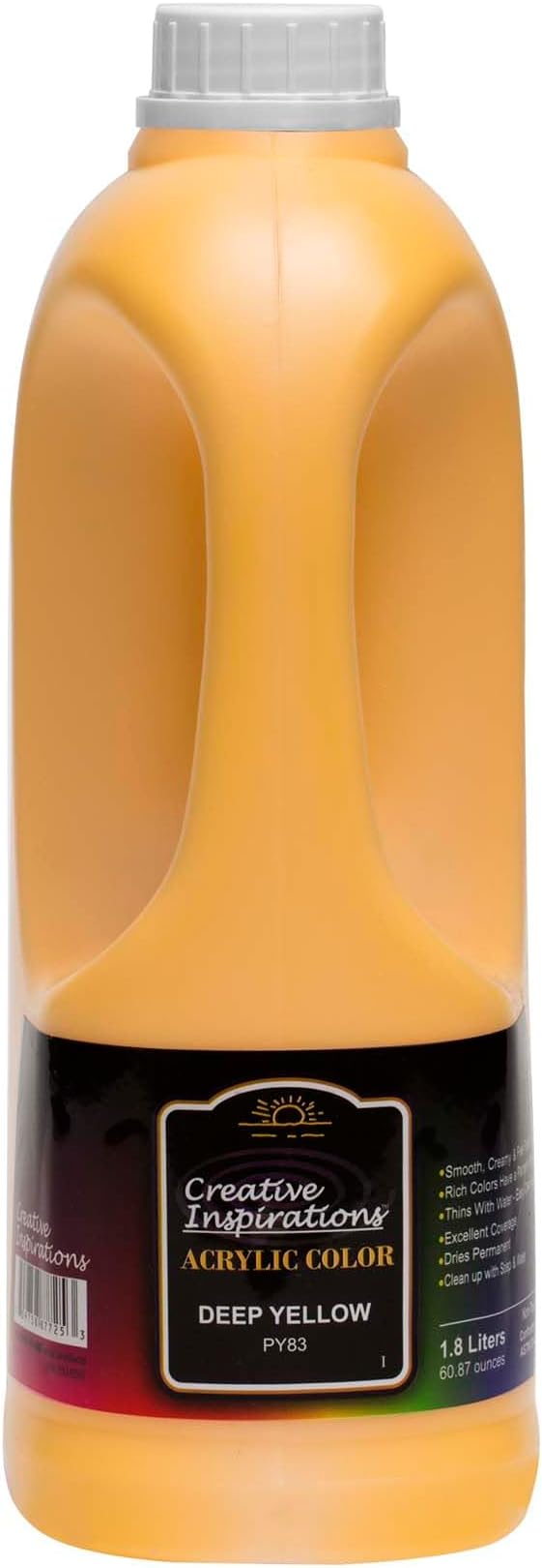 Creative Inspirations Acrylic Paint - Deep Yellow - 1.8 Liter - Smooth & Creamy Consistency, Vibrant Pigmentation, Great Coverage for Artists - Clean Up with Soap & Water