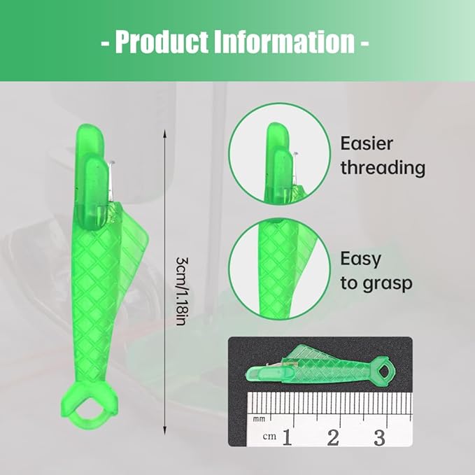 Automatic Sewing Needle Threader, Fish Type Quick Needle Threaders for Hand Sewing, Sewing Machine Needle Threader Tools, Sewing Supplies - Designed for Sewing Lovers Alike (green-10pcs)