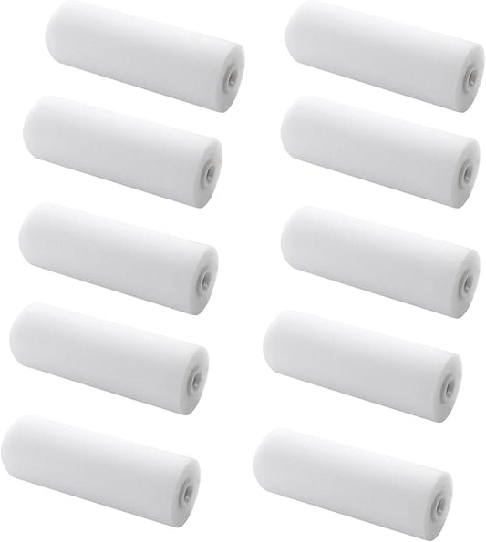 4 inch Paint Roller Covers,Foam Refill for Paint Rollers,Naps for Paint Roller Brush, Small Roller Nap with High Density Sponge Paint Roller Sleeve Replacements(10 Pieces)