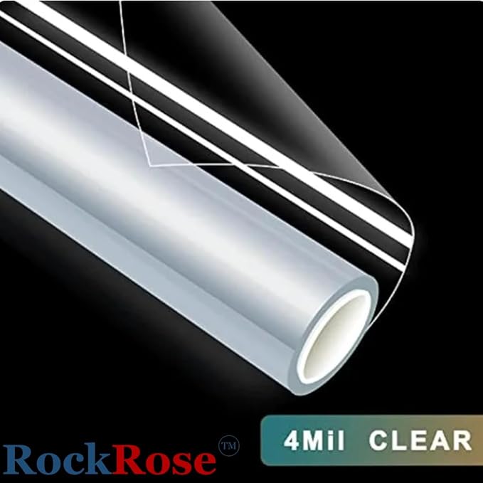 UV 99% Security and Safety 4 Mil Clear Window Film Shatterproof Anti Shatter Tempered Glass Film for Home and Office Windows (Clear, 24 in x 100 FT)