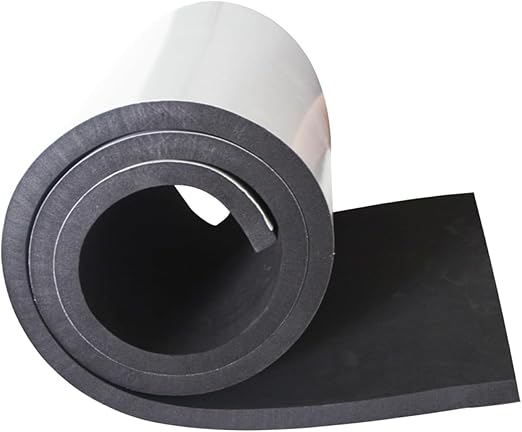 Closed Cell Neoprene Foam Rubber Sheet with Adhesive - 60 x 16 x 1/2 Inch Multi-Function Insulation, Soundproofing, and Weatherproof Foam Padding Easy Cut DIY, Black