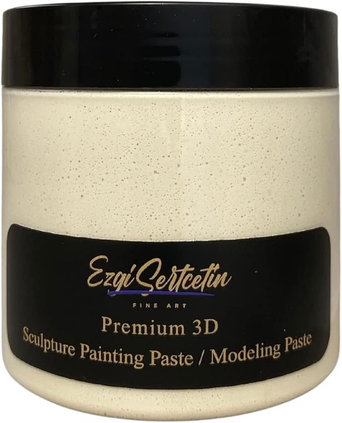 3D Sculpture Painting Paste|Texture Paste|Decorative Plaster|Ready to Use|Unique Colors|Ideal for Artwork|Stencil|Flowers|Texture|Art Relief| 6 oz (Off White)