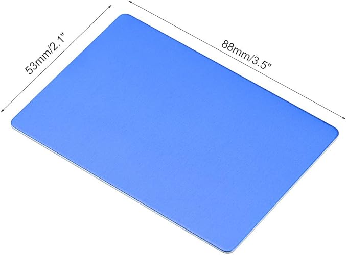 uxcell Blank Metal Card 88x53x0.8mm Anodized Aluminum Plate for DIY Laser Printing Engraving Blue 5 Pcs