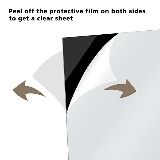 Egofine 11" x 14" Black Plexiglass Sheets 6 Pack 0.04 Inch Cast Acrylic Sheet Thick for DIY Craft Projects, Painting, Photography, Sign, Display Stand, Home Decor, Easy to Cut