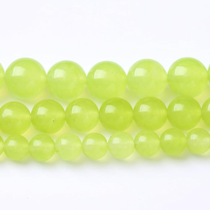 35PCS 10MM Natural Apple Green Chalcedony Beads Round Loose Stone Beads for Jewelry Making DIY Energy Stone Healing Power Bracelet 15"