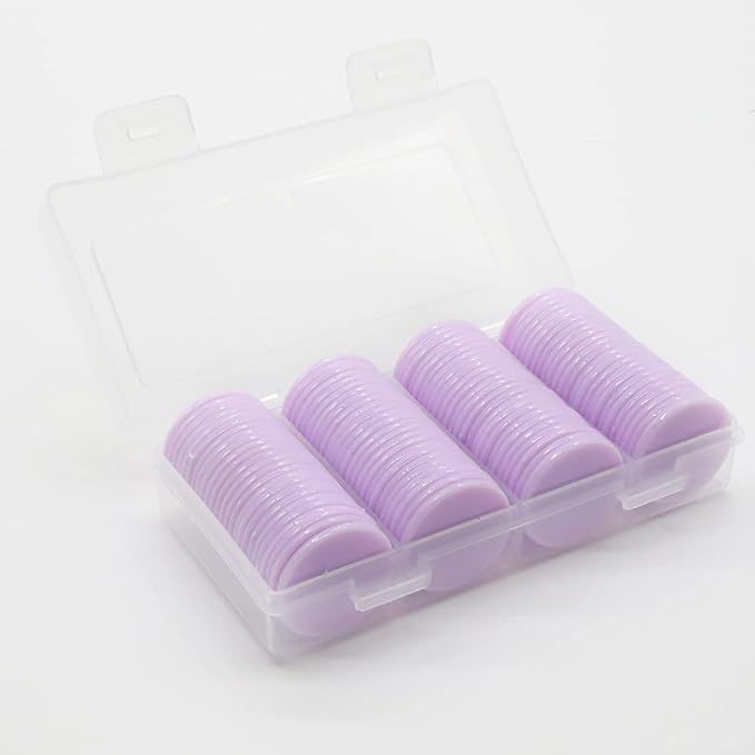 Set of 100 Opaque Plastic Learning Counters Mini Poker Chips Game Tokens with Storage Box (Thistle, 1 Inch)