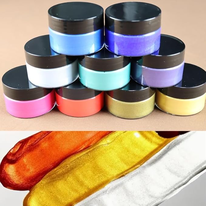 Shimmer Metallic Acrylic Paint Rose Red Metallic Chalk Paste 1.7oz/50ml, Ideal for Wood/T-Shirts/Glass/Stone, DIY Crafts Projects Glitter Pearlescent Golden Pigment Suitable for Beginners Artists