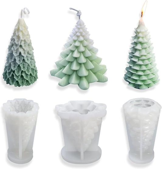 Christmas Tree Silicone Mold 3D Candle Molds for Making Tree Shaped Silicone Epoxy Resin Mold 3D Christmas Pine Tree Silicone Mold for Epoxy Resin Casting DIY Aromatherapy Candles Wax Gift Decoration