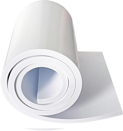 Closed Cell Neoprene Foam Rubber Sheet with Adhesive - 60 x 16 x 1/2 Inch Multi-Function Insulation, Soundproofing, and Weatherproof Foam Padding Easy Cut DIY, White