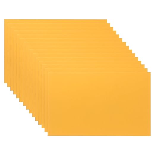 PATIKIL 2.1x3.3 Inch Anodized Aluminum Sheet Metal, 15Pcs Laser Plates Engraving Blanks 0.5MM Thin Rectangle for Crafting DIY House Laser Engraving, Yellow