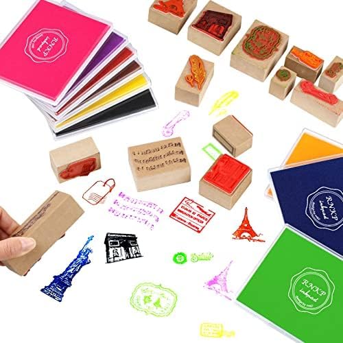 RNKP Large Green Ink Pad for Rubber Stamps, 5 × 4 inch Ink Stamp Pads Permanent for Paper Wood Fabric (Green)………………