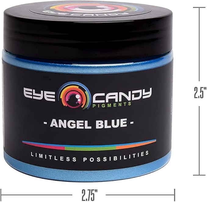 Eye Candy Pigments Premium Blue Mica Powder - Angel Blue (50gr) - for Epoxy, Resin, Soap, Paint, Woodworking, Acrylic Pouring, Bath Bombs, Fishing Lures - DIY Arts and Crafts Additive