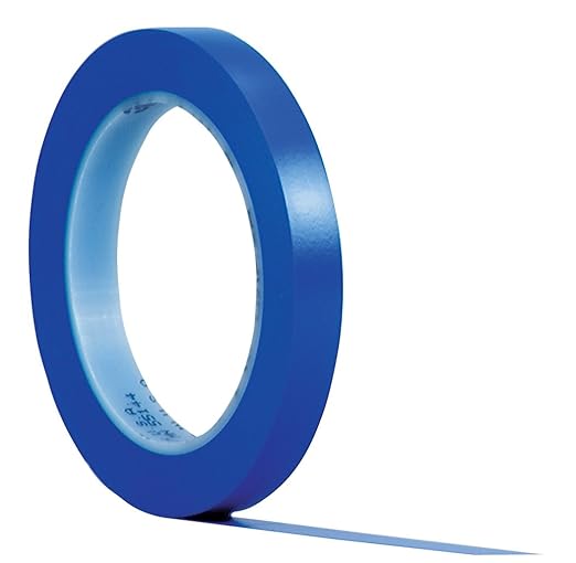 3M Vinyl Tape 471+, 1/8 in x 36 yd, Indigo, 1 Roll, Fine Line Tape for Paint Masking Striping, Color Separation and Complex Designs, High-Temperature, Stretch