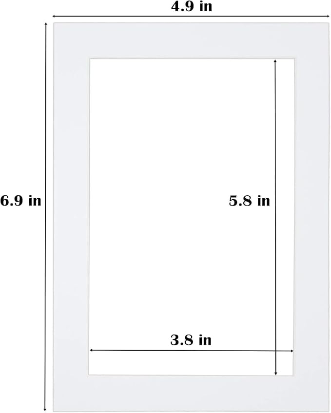 Egofine 5x7 White Picture Mats Pack of 11, Frame Mattes for 4x6 Pictures, Acid Free, 1.2mm Thickness, with Core Bevel Cut