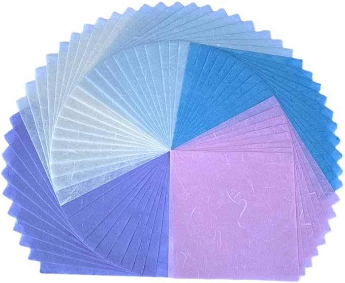 50 Sheets 6 x 6 Inches Natural Fiber Mulberry paper Sheets Square Origami Paper Arts Folding Craft, Decoration Paper, Square Folding Paper for DIY Crafts (Pastel Color, 6x6 Inch)