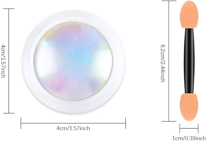 Ownest 4 Pcs Neon Chrome Nail Powder, Unicorn Chrome Nails Glitter Pigment, Aurora Iridescent Powder Pigment for Nails, Opal Pearl Mica Powders, Chameleon Pearl Manicure Pigment