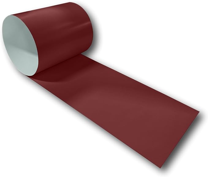Eagle 1-24 Gauge KYNAR 500 Sheet Metal Flashing Rolls-10 FT Long-Heavy Duty-Commercial Grade-Roofing Flashing, Fascia Cover, Coping Cap-Multiple Sizes (18" x 10 FT, Colonial Red)