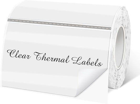 2" x 3" Transparent Thermal Label Stickers,Waterproof Thermal Printer Sticker Labels for Gift Wrapping, Self-Adhesive Name Price Tag DIY Custom Logo Design (280 pcs,Clear)