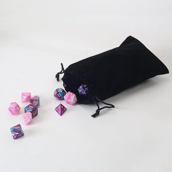 HRX Package 20pcs Velvet Drawstring Bags, 5x7 inches Velvet Pouches for Jewelry Gift Packaging (Black)