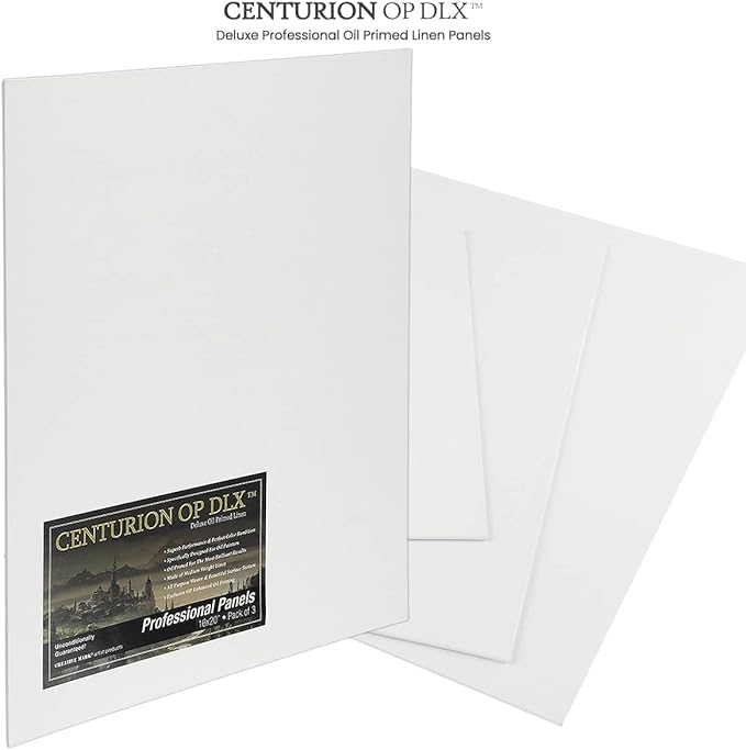 Centurion Deluxe Professional Oil Primed Linen Canvas Panels - 6x9-3 Pack of Linen Canvases for Painting, Artwork and More