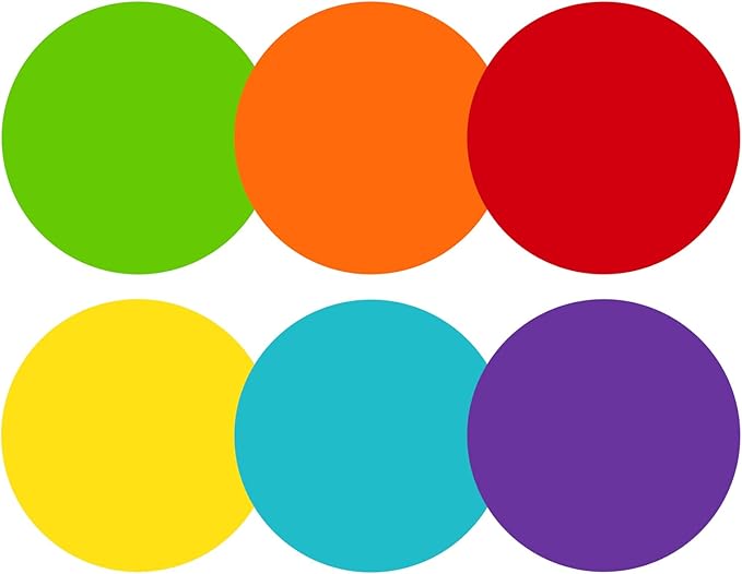 STARLIBOO 11 inch Colorful Dry Erase Dots Circles Whiteboard Marker Removable Stickers Spots Wall Decals for School Classroom Teachers Students Table & Desk- 12 Pack