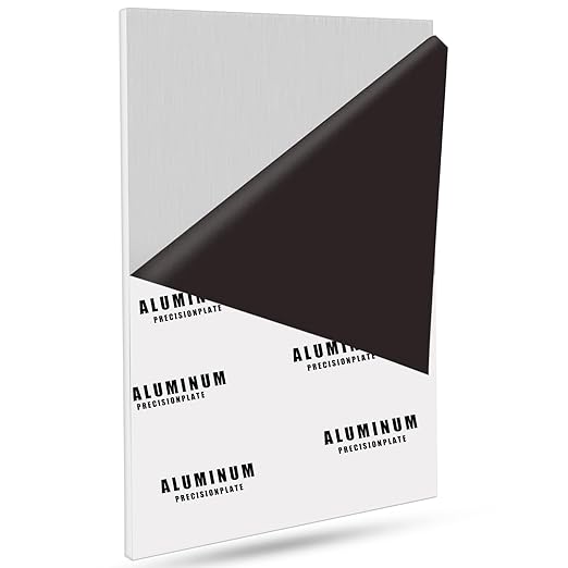 6061 Aluminum Sheet Plate, 8" x 16" x 1/4" Thickness Heavy Duty Aluminum Sheets Plates with Protective Film, Rectangle Aluminum Plate Solid Metal Sheet Plate for DIY Projects Base Plate