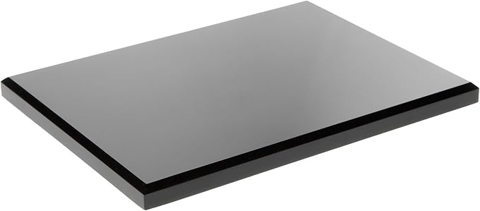 Plymor Black Acrylic Rectangular Beveled Display Base, 8" W x 6" D x 0.5" H, Pack of 6