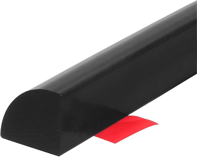 uxcell Flexible Molding Trim, 118 Inch Flexible Quarter Round Molding Silicone Peel and Stick Trim Self Adhesive Shower Water Barrier for Corner Decor Bathroom Kitchen, Black