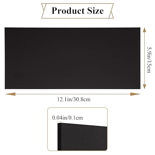 4 Pack Black Anodized Aluminum Sheet 6 x 12 x 1/25 Inch, 5052 Aluminum Sheet, 1mm Thickness Aluminum Plate Covered with Protective Film for Industry Crafting