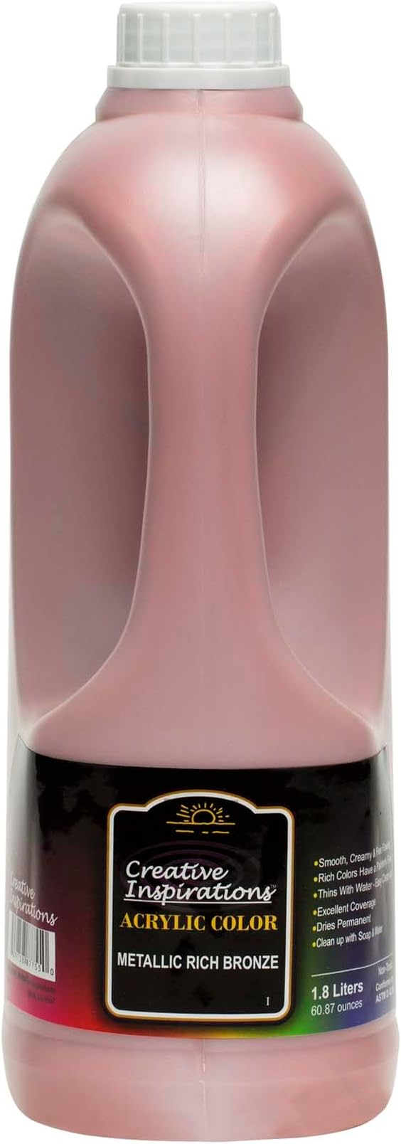 Creative Inspirations Acrylic Paint - Metallic Rich Bronze - 1.8 Liter - Smooth & Creamy Consistency, Vibrant Pigmentation, Great Coverage for Artists - Clean Up with Soap & Water