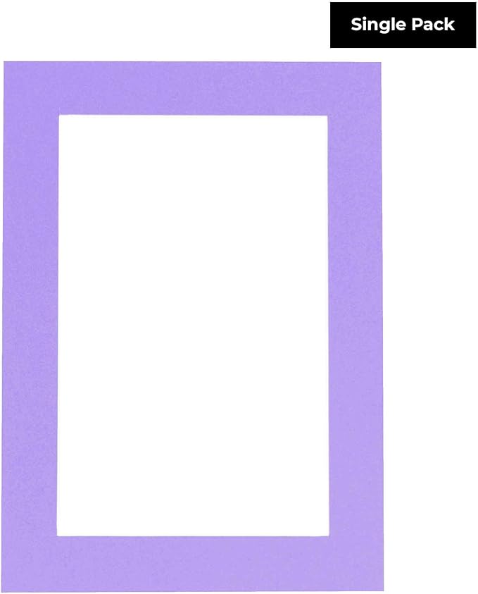 8x10 Mat Bevel Cut for 5x8 Photos - Acid Free Light Purple Precut Matboard - For Pictures, Photos, Framing - 4-ply Thickness