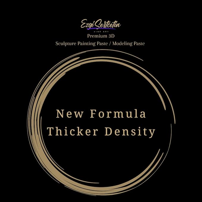 3D Sculpture Painting Paste|Texture Paste|Decorative Plaster|Ready to Use|Unique Colors|Ideal for Artwork|Stencil|Flowers|Texture|Art Relief| 6 oz (Metallic Black)